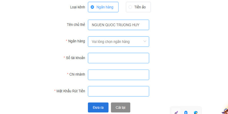 Rút tiền 123B 